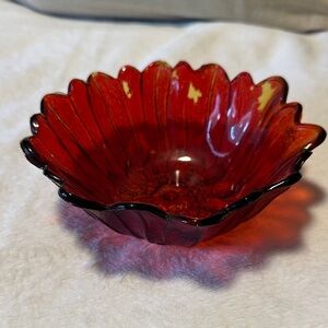 Elegant Red Glass Bowl